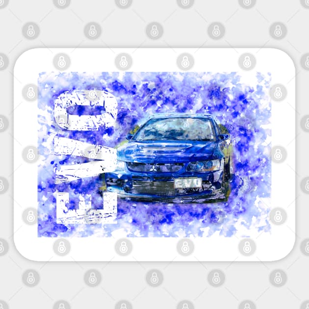 Evo Mitsubishi - Watercolour Sticker by hogartharts